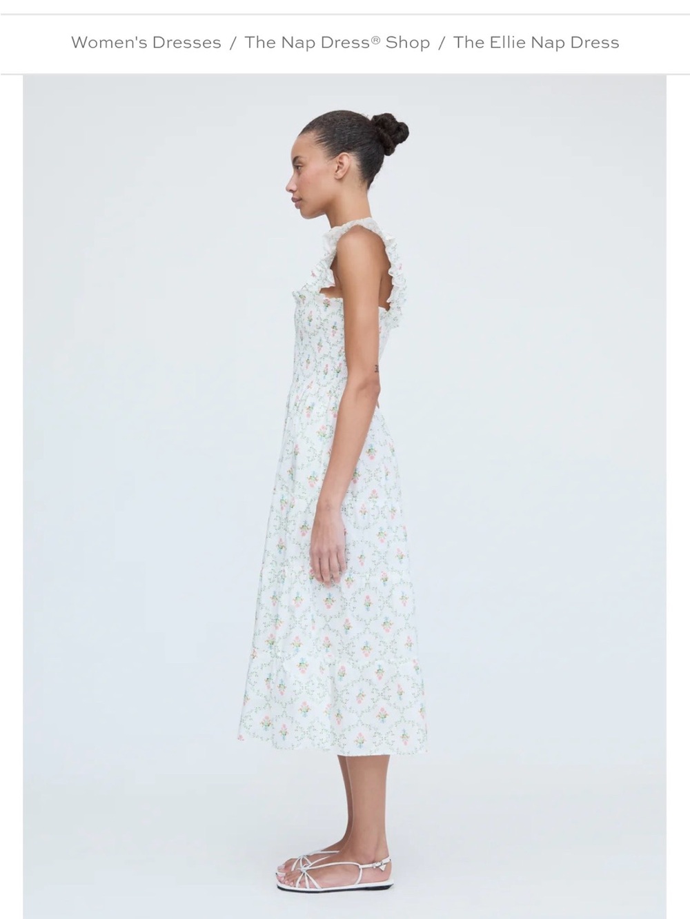 Hill House Ellie Nap Dress - Pastel Trellis Floral, Extra Small - Picture 3 of 7